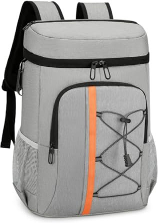 LERONO Sacs pour femme, sacs à dos étanches de grande capacité, sacs de congélation chauds et froids, récipients alimentaires étanches pour voyage, randonnée, plage, camping, gris clair