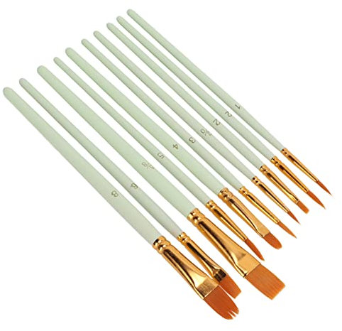LetCart Ölfarben Set Malpinsel Set, Kontrolle Kunst Malerei Stift, Komfortabler Griff, Leicht zu reinigen, Hellgrün, für Freunde Anfänger Künstler