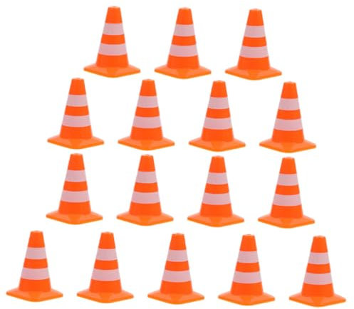 HONMEET 16-teilig Mini-verkehrskegel-Set Mikro-verkehrszeichen Sicherheitskegel Für Kinder DIY-szenendekor