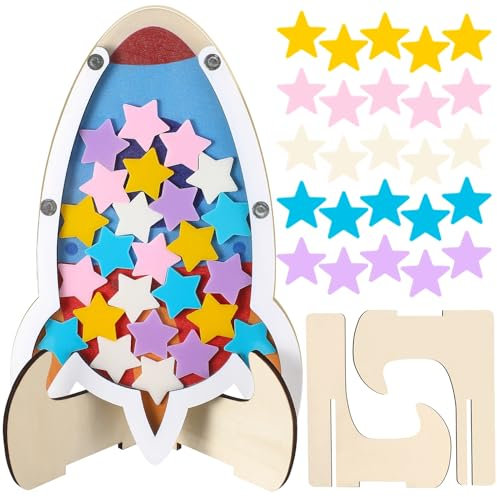 Smivyhp Belohnungsglas Kinder,Belohnungstafel Klassenzimmer,Personalisiertes Sterne Belohnungsglas,Motivierendes Belohnungsglas für Gutes Benehmen,Töpfchentraining Belohnungsglas