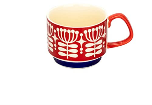 XFZJCHAP BBCBBZ Tasse à café en Forme de Fleur de 300 ML, Passe au Micro-Ondes, Tasse à Lait en céramique, poignée de jus, Tasse d'eau de Bureau, Cuisine, fête