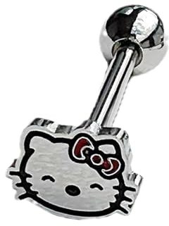 EIR Barbell Piercing Stab Zungenpiercing,Niedliche Kätzchen Form,Zungenpiercing Chirurgenstahl,Ohrpiercing Stecker Hantel Chirurgenstahl