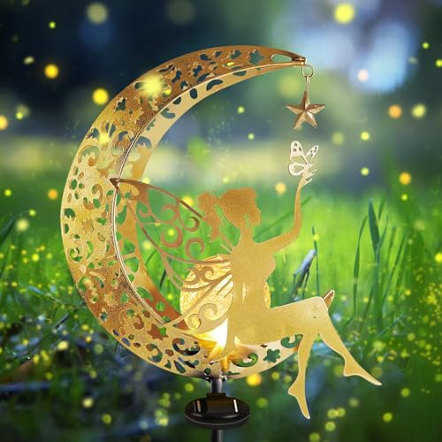 Luci Solari Mond Giardino Esterno, Lampada Solare Esterna Metallo LED Sfera di Vetro, Elfe Impermeabile con Puntale