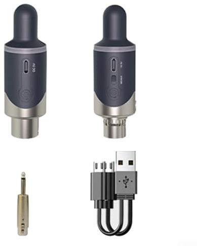 Receptor transmisor de micrófono inalámbrico, 48V Power UHF Wireless XLR Transmisor Receptor para micrófonos dinámicos Mezclador de audio