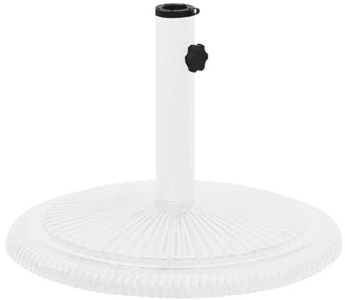 Tidyard Socle de Parasol Blanc 45x45x30 cm Fonte Base de Lestage, Pied de Parasol pour Parasols, Support de Parasol pour Terrasse, Piscine, Patio, Jardin, Balcon