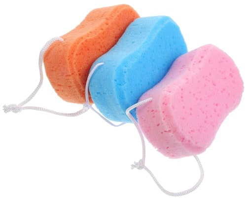 Gatuida 3 Stück-pack Pu Badeschwämme Duschschwamm mit Reichhaltigem Schaum und Massagefunktion für Glatte Haut als Badewannenschwamm für Sanfte Körperreinigung Zufällige Farbe