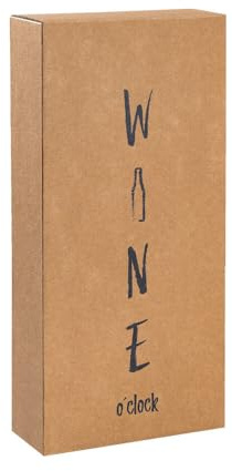 Weinfaltkarton Wine o'clock 2er Wein/Sekt 16,2 x 7,8 x 36,3 cm, 50 Stück