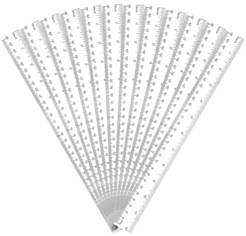 OWLKELA 12 stycken plastlinjaler 30 cm (12 tum), transparent