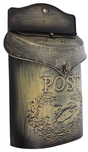 Cassetta Postale Decorativo da Parete Vintage in Ferro, Stile Retrò | Uso Domestico e Aziendale, Montaggio a Muro Semplice, Funzione Multiuso, Aspetto Classico per Esterno