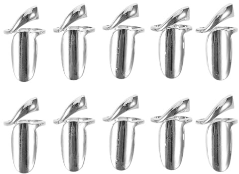 ADOCARN 10 anillos abiertos para uñas - Decoración vintage para uñas, anillos con abertura para las puntas de los dedos para mujeres, fiestas, disfraces, joyas para las puntas de los dedos