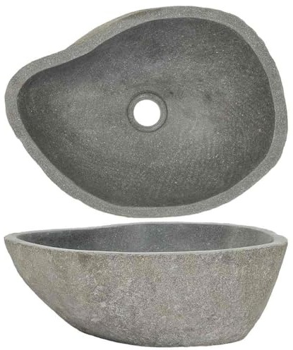 Solivagant Lavandino in Pietra di Fiume Ovale (37-46) x(29-36) cm,Antracite,23.1kg