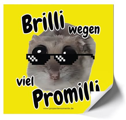 Brilli wegen zu viel Promilli Sticker - Malle Aufkleber, für Festival oder Ballermann, witzige Sticker Sets für Party, Trinkspiel, JGA, Mallorca Sticker Set Accessoires lustig | 50 Stück