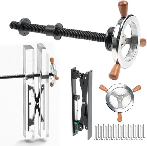 Heavy-Duty Woodworking Table Leg Clamp with Handwheel, Includes 20 Stainless Steel Screws for Workbench and Table Clamping