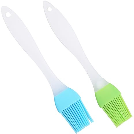 2 Pcs Bright Color Basting Brush for Baking, Silicone Brush, Silicone Pastry Brush, Pastry Brush Silicone, for Cooking, Baking, Barbecue, Grilling, Meat(Blue & Green)