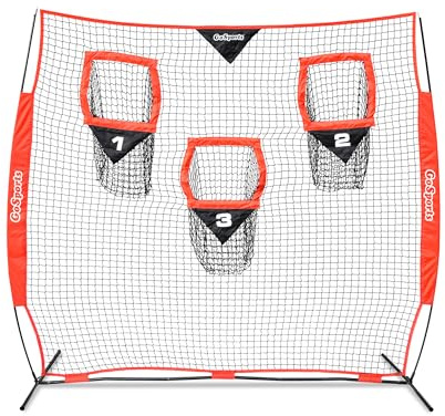 GoSports - Rete da Lancio per Football Americano, 2,4 x 2,4 m, Colore: Rosso
