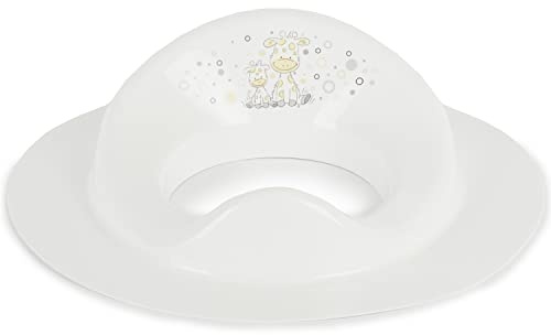 BIECO 11001706 - Kinder Toilettensitz weiß, mit Giraffen Motiv, ca. 32 x 36,5 x 5 cm, ab 8 Monate bis etwa 4 Jahre