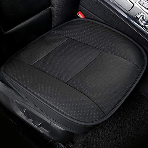 LUOLLOVE Sitzbezüge Auto Universal Leder Super Weich für Vordersitz 2PCS (Schwarz 52 x 51 cm)