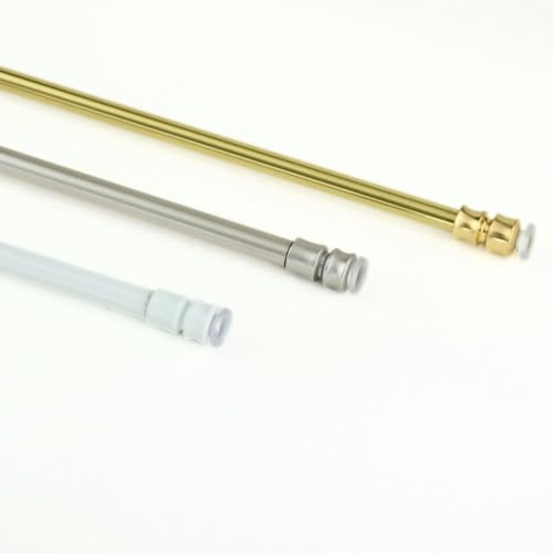 TENDAGGIMANIA Bacchette per tende a vetro 1 Coppia - Bastone tenda a pressione estensibile a finestra in alluminio - Colore Nickel - Spessore 8 MM - Misura: da 60 a 80 CM