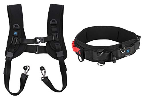 PULUZ Harnais de transport multi-appareil photo 2 en 1 multifonction avec sangle de ceinture + double sangle d'épaule avec crochet pour appareils photo SLR/DSLR