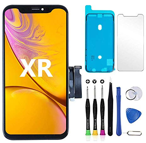 Pantalla de repuesto para iPhone XR, pantalla táctil, digitalizador de pantalla LCD, herramientas de reparación y tiras adhesivas, compatible con modelos A1984, A2105, A2106 y A2108