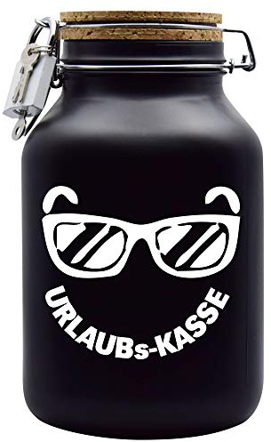 Spardose Urlaubskasse Geld Geschenk Idee Schwarz XXL