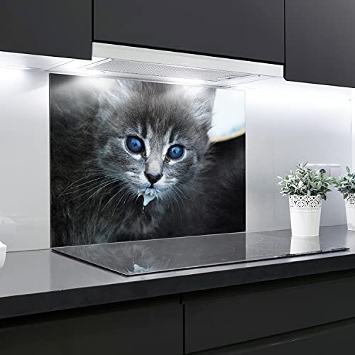 Splashback Tempered Glass Heat Resistant Toughened Decorative – 90 x 65 cm – 4 mm Thick – Perfect Behind Gas, Ceramic and Induction Cookers – Easy to Clean and Hang…