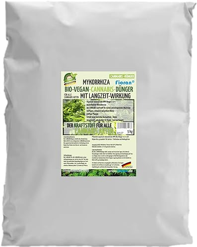 Fioran® Bio Canabis Hanf Mykorrhiza Grow 5 Kg mit Mykorrhiza organischer Bio-Vegan Intensiv Dünger Langzeitwirkung