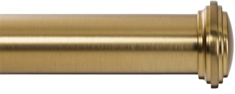 Ivilon Window Curtain Rod Decorative End Cap Design, 1 Inch Rod, 48 to 86 Inch. Warm Gold
