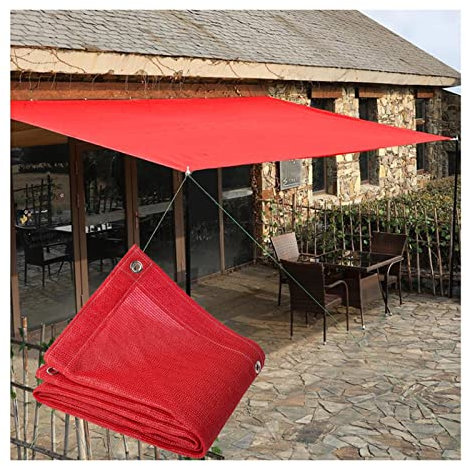 LIGUOYI Multifunción Pergolas Baratas para Jardin Tela Sombra Protección contra El Viento con Cuerda Libre, Prevención Rayos UV para Patio De Camping Transpirable Rojo Duradera Velas Toldos