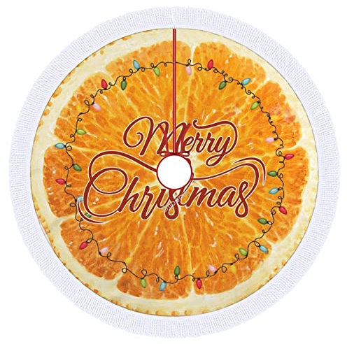 48 Inches Christmas Tree Skirt, Quince Tree Mat Tassel Lace Commemorative Ornament for Xmas Tree Ornament Hanging Accessories