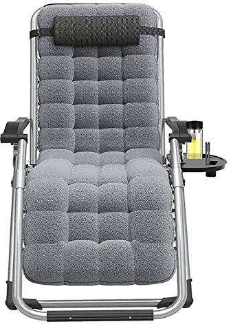 Billg Sonnenliege Set, klappbar Liegestuhl mit verstellbarem Kopfpolster & Rückenlehne, Relaxliege für Mittagspause mit Beistelltisch & Getränkehalter, ergonomisch und atmungsaktiv.