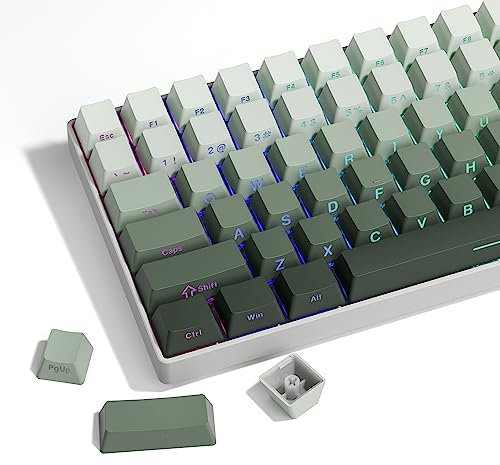 XVX Shine Through Gradient Seaweed Green Keycaps - Side Print, Double Shot PBT, 136 Keys, OEM Profile for Cherry Gateron MX Switches