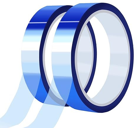 Sliverdew 2 Rolls Heat Resistant Tape 20mm×33m/108ft Blue High Temperature Tape Polyimide Film Masking Tape No Residue Thermal Transfer Tape Sublimation Heat Tape for Soldering and Masking