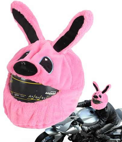 Aizuoni Motorradhelm - Plüsch-Cartoon-Schutzhut-Schutzhülle | Outdoor Reitausrüstung, Cartoon Plüsch Stoff für Männer und Frauen (Helm und Schwarze Gläser Nicht Im Lieferumfang Enthalten)