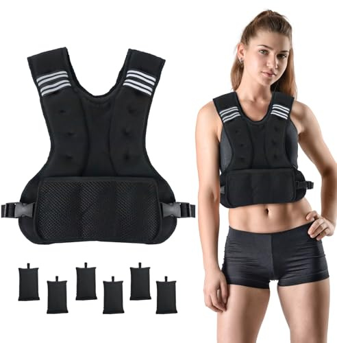 vailge Verstellbare Gewichtsweste für Damen und Herren, 5-9 kg, Gewichtswesten mit abnehmbaren Sandsäcken, für Fitness, Laufen, Walking, Krafttraining, Workout, Calisthenics, Crossfit