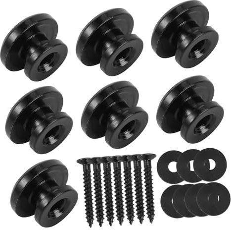 Toyvian 7stücke Teiliges Gurtknopf Für Akustik Gitarre Stabile Befestigung Kratzfeste Gummidichtung Elegantes Design Schwarz Langlebig Und Installieren