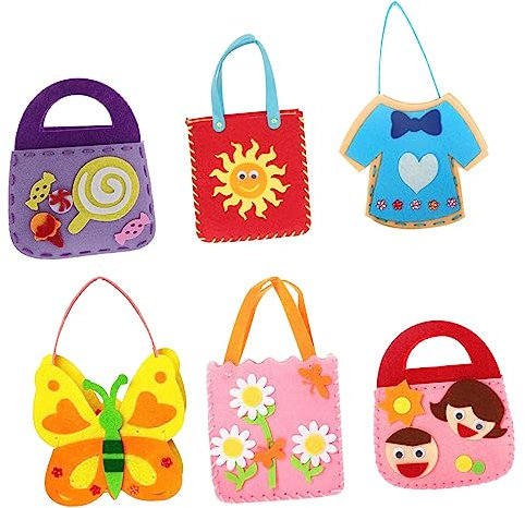 BCOATH Handtaschen-material-sets – 6-teiliges Kinder-set – Sets Zum Herstellen Von Geldbörsen – Vlies-handtaschen-spielzeug – Öko-