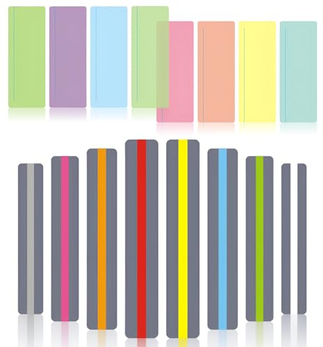 OT-NVWOZR 16 Pièces Bandes de Lecture Guidée, Coloré Règle de lecture Bandes De Surbrillance Dyslexie Outils pour Lecteurs Débutants, Traceur de Doigt s pour enfants TDAH Stress Visuel (Ligne)