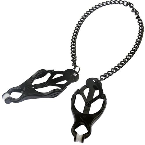 Nippelklemmen für Frauen – Schwarze BDSM Brustwarzenklemmen, Intensives Nipple Spielzeug für Männer und Frauen, Verstellbar und Komfortabel FOPS I06-11