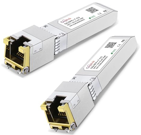 GIQITCK 2Pack 10GBASE-T SFP+ RJ45 Transceiver, 1.25G/2.5G/5G/10G SFP+ auf RJ45 Kupfer Modul für Cisco SFP-10G-T-S, Ubiquiti UF-RJ45-10G, Netgear, D-Link, Supermicro, TP-Link, Linksys, bis 30m