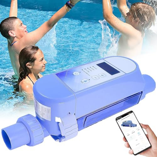 Chlorateur Intelligent Pour Piscine Au Sel, GéNéRateur De Chlore Au Sel (Jusqu'à 16 000 Gallons) SystèMe De Piscine Au Sel Wi-Fi IntéGré Et TéLéCommande Par Application Pour Spa De Natation,68M³/16g/h