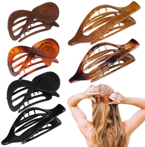 Pinza plana para mujer, horquillas horizontales, pinzas de plátano, pinzas vintage cómodas, accesorios para la cabeza para familiares, amigos, colegas
