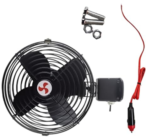 KMGDM Ventilateur de refroidissement en métal robuste à faible bruit 12 V 24 V 12 V 24 V Fonctionnement silencieux pour camions, bateaux, systèmes de ventilation de véhicule