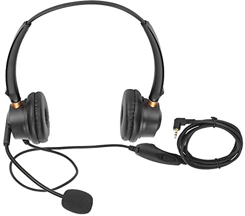 Ylwxzenith Auriculares de Servicio al Cliente binaural H600D 2.5 mV, Auriculares telefónicos con micrófono, reducción de Ruido, Ajuste de Volumen, Compatible con teléfonos DECT inalámbricos