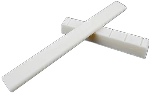 Knochensteg Sattel Satz für Klassische Gitarre Weiß, 2-in-1 | Robustes Satz, Modell Dj0304, Passgenaues Zubehör für Saiteninstrumente und Gitarrenbrücken