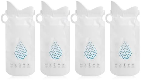KIMISS 4PCS Portable Disposable Urinal Bags | Unisex Pee Bags for Travel, Camping, and Emergency Use