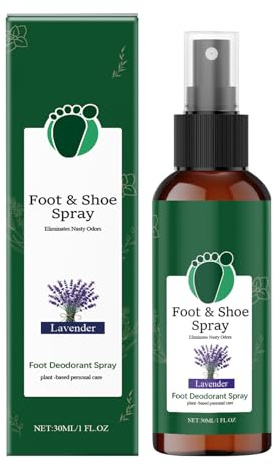 Generisch Lavendel-Fußspray (30 ml) Fußdesodorierungsnebel Fussdeo Fußgeruch Stopp Spray für Männer und Frauen Natürliche Antihaftbeschichtete Formel für Zuhause Fitnessstudio Sport Reisen