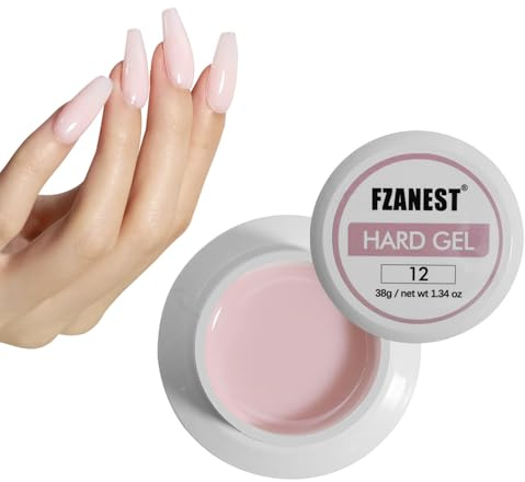 FZANEST 38g Light Pink Builder Gel for Nails, Hema-free Tpo-free Painless UV LED Hard Gel Building Strong Sculpting Extension Strengthen Professional Nail Art Manicure