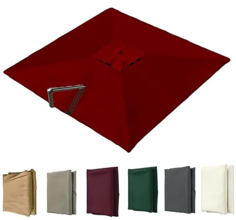 Auvent De Remplacement pour Parasol Déporté Carré De 3.0 M, Toile De Rechange pour Parasol De Jardin Extérieur, Housse De Rechange 8 Baleines Protection UV(Red,3 x 3.0m (9.8 x 9.8fti))