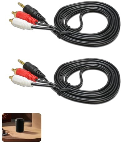 XIYING 2 Pcs RCA to 3.5mm, Phono RCA to 3.5mm Jack Aux Cable 1.5m, 3.5mm Jack to Phono Audio Cable for Headphone Splitter Adaptor, Cables Audio Splitter, Hi-Fi Amplifier Speaker